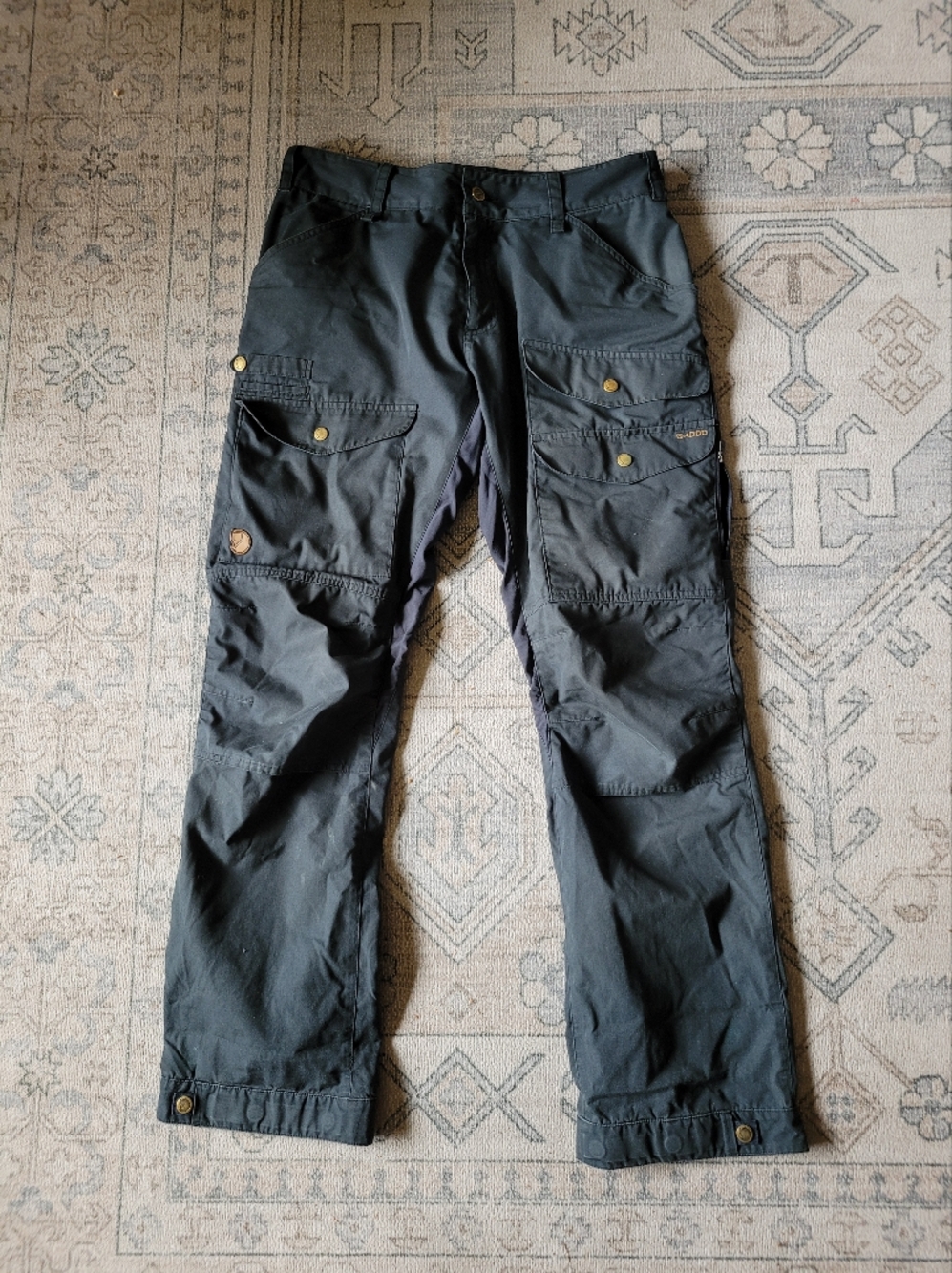Fjallraven Men's Black Cargo Hiking Pants